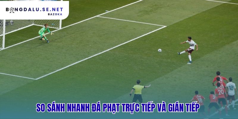 Bảng so sánh luật đá phạt trực tiếp và gián tiếp khác nhau ra sao?